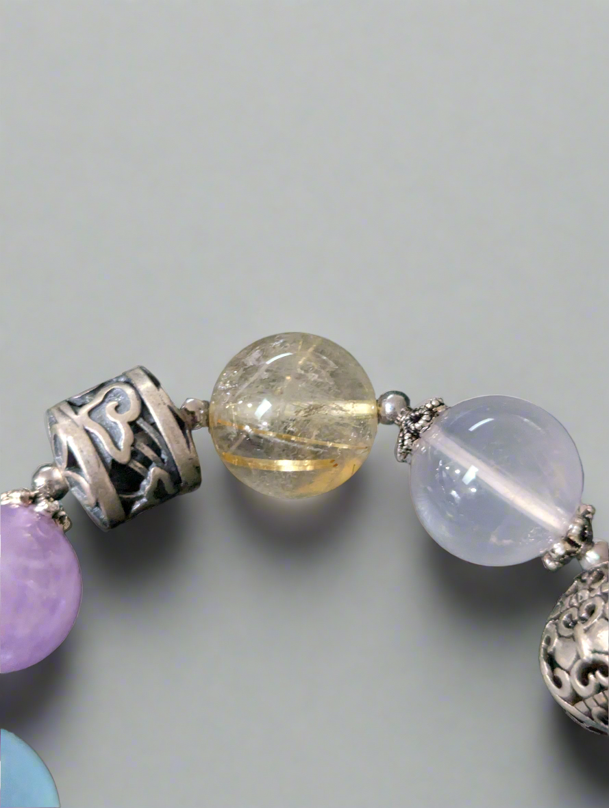 Mixed gemstones with s925 accent beads