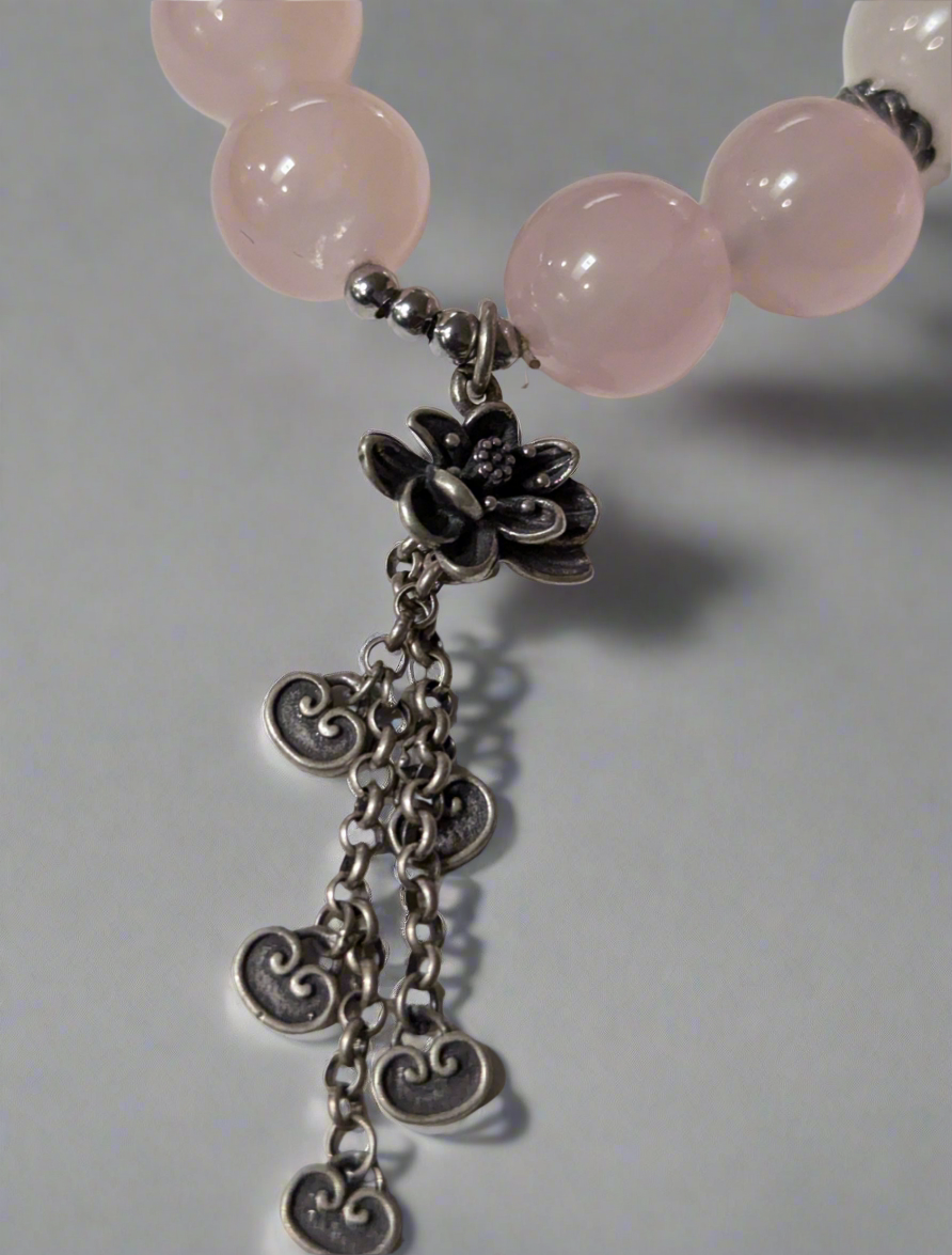 Snow phantom and rose quartz with s925 accents