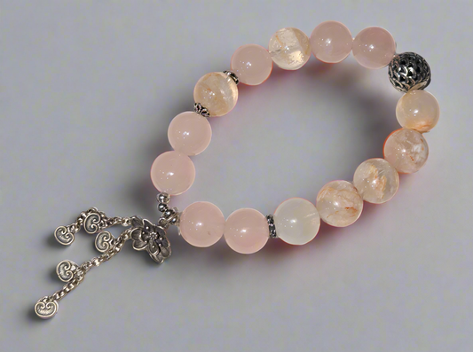 Snow phantom and rose quartz with s925 accents